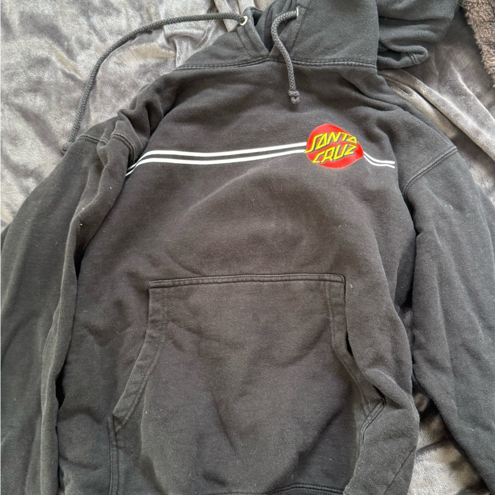 Santa Cruz Skateboards Black Hoodie with Red & Yellow Logo